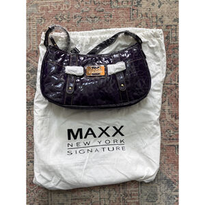 Maxx New York Signature Y2K Deep Purple Hand bag Pat Leather (Faux?) Alligator